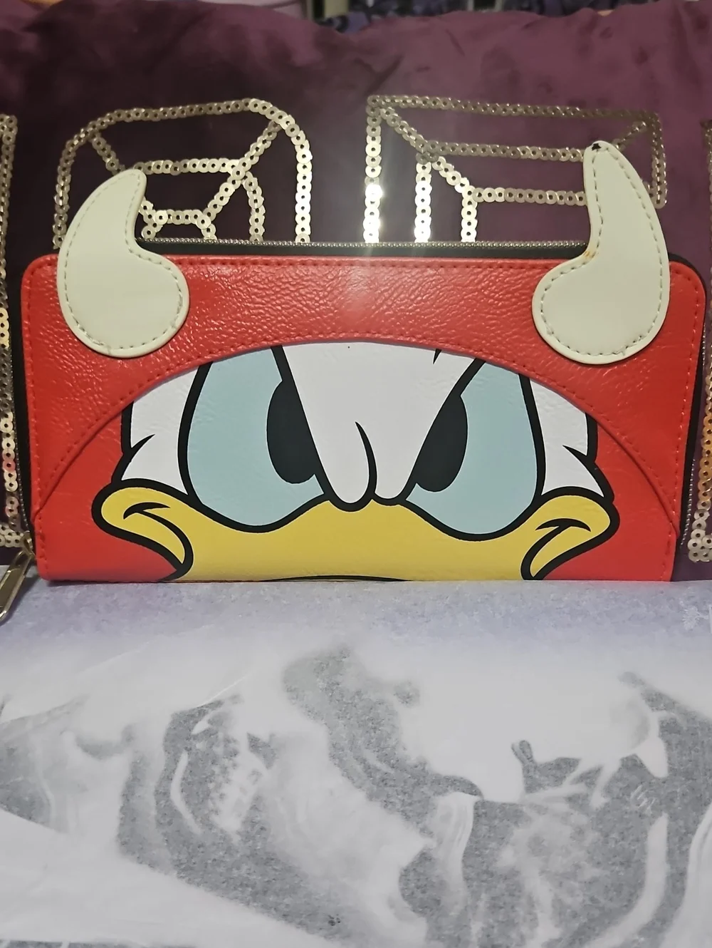 Loungefly Disney Donald Duck Devil Halloween Backpack And Wallet Set